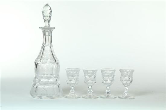 Appraisal: CUT AND ENGRAVED DECANTER AND WINES American probably New England