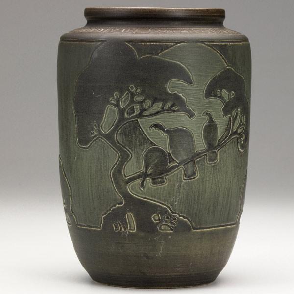 Appraisal: NORTH DAKOTA SCHOOL OF MINES Important vase carved by Margaret