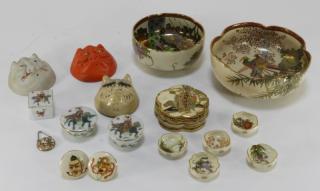 Appraisal: Japanese Satsuma Porcelain Miniature Articles JAPAN LATE TH- TH CENTURY