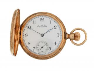 Appraisal: A W W Co k Rose Gold Engraved Pocket Watch