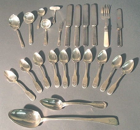 Appraisal: Grouping of sterling and coin silver- ten spoons by E