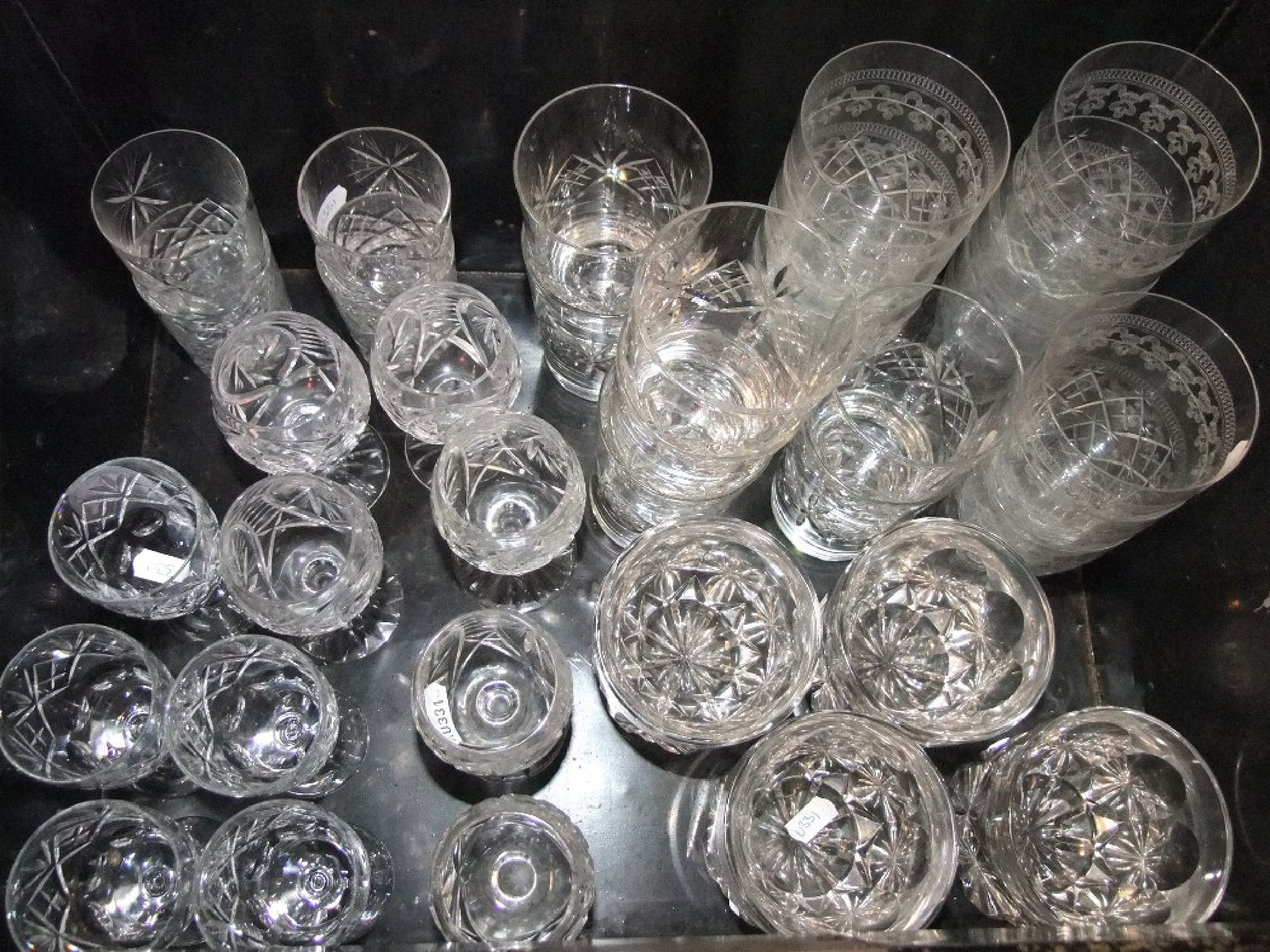 Appraisal: A collection of clear cut drinking glasses to include Pall