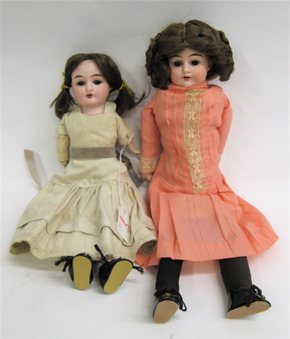 Appraisal: TWO GERMAN BISQUE HEAD GIRL DOLLS by Armand Marseilles each