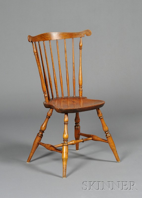 Appraisal: Windsor Ash Pine and Maple Fan-back Side Chair New England