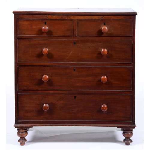 Appraisal: A Victorian mahogany chest of drawers c the rectangular top