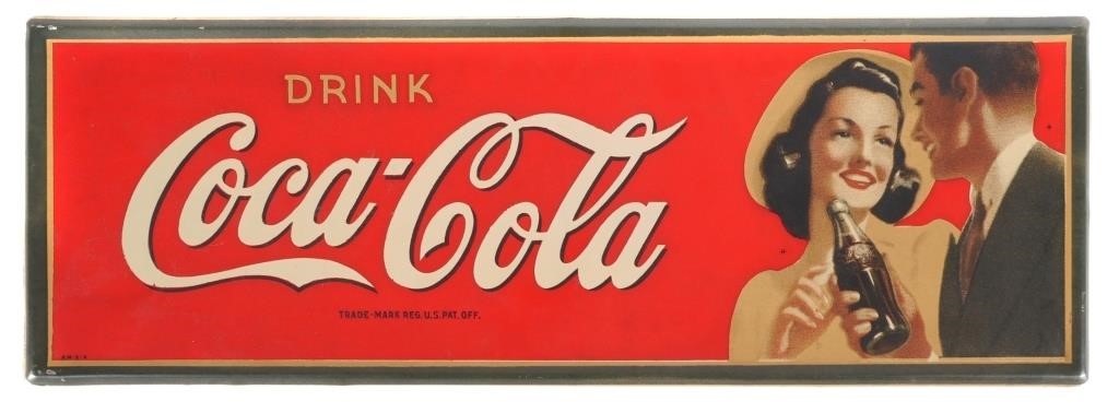 Appraisal: Vintage 's Drink Coca-Cola metal advertising sign Made by Allen-Morrison