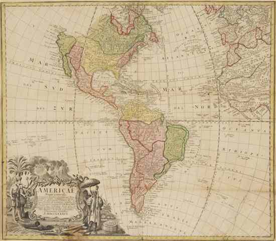 Appraisal: MAP HOMANN HEIRS Americae mappa generalis Amsterdam Engraved map with