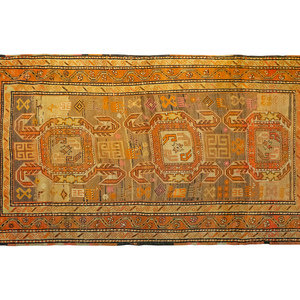 Appraisal: A Caucasian Wool Rug Early th Century feet x feet