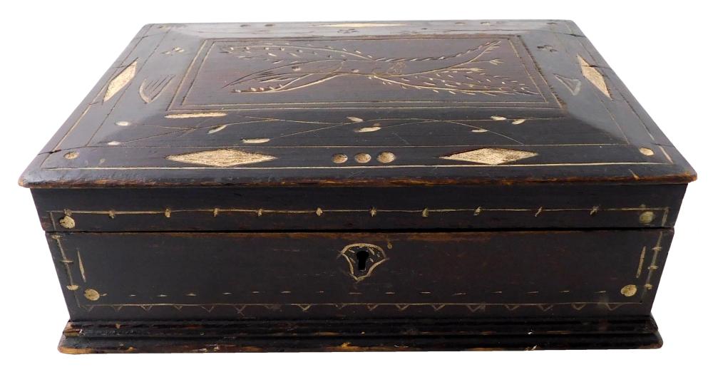 Appraisal: Box American th C dark stain with white in reserves