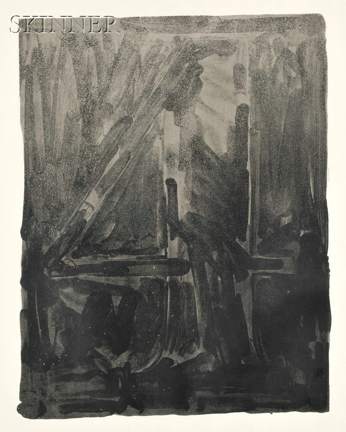 Appraisal: Jasper Johns American b Figure from the BLACK AND WHITE