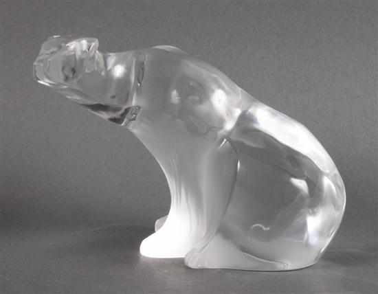 Appraisal: Lalique partial frosted crystal polar bear etched mark ''Lalique France