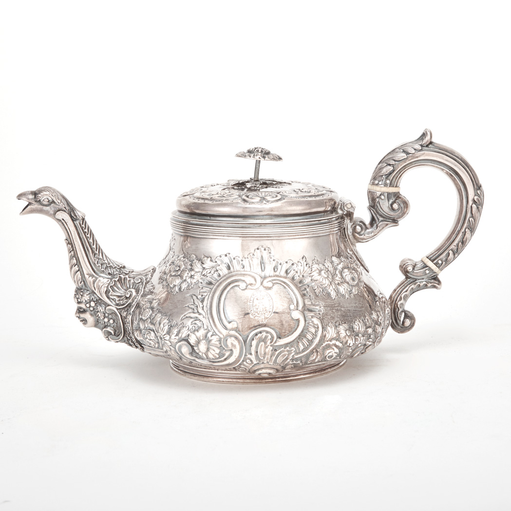 Appraisal: George III Silver Teapot Emes Barnard London circa Of ovoid