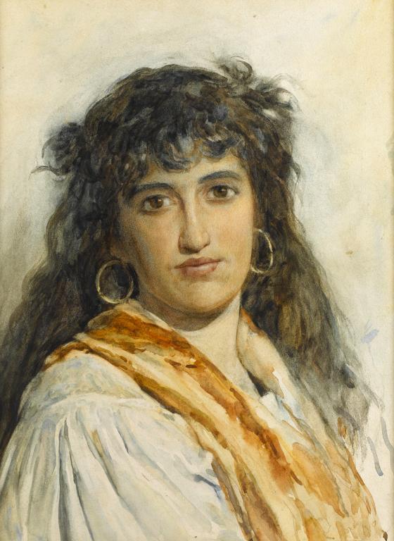 Appraisal: FREDERICK GOODALL RA RI - HEAD OF AN EGYPTIAN GIRL