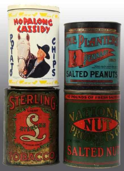 Appraisal: Lot of Products Canisters Description Includes Sterling Tobacco Planters Peanuts