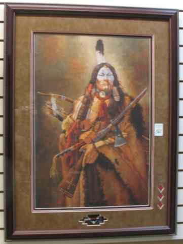 Appraisal: MICHAEL GENTRY COLOR LITHOGRAPH American th century An American Indian