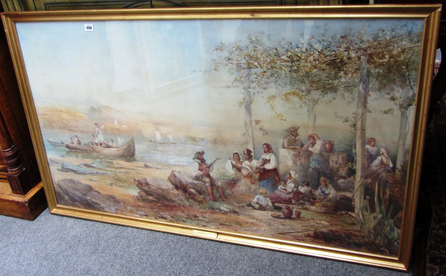 Appraisal: Henry Whatley - Picnic by the river watercolour and bodycolour