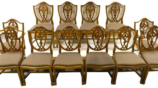 Appraisal: Twelve chairs Hepplewhite style two armchairs and eight side chairs