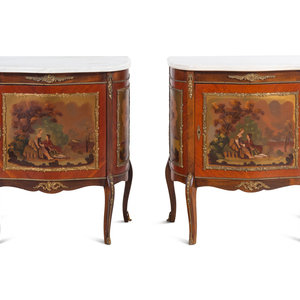 Appraisal: A Pair of Louis XV Style Gilt Metal Mounted Vernis