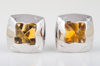 Appraisal: Bulgari Citrine White Gold Earrings Bulgari citrine K white Gold