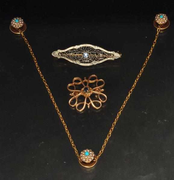 Appraisal: Lot of Gold Jewelry Pieces Description Includes one K two-tone