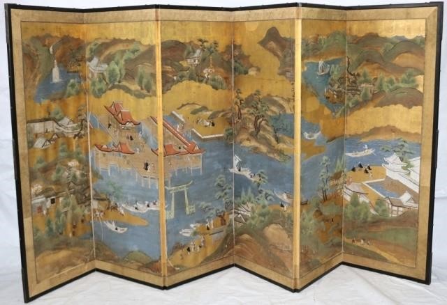 Appraisal: ANTIQUE KYOTO PANEL JAPANESE DRESSING SCREEN POSSIBLY AD FROM OSAKA