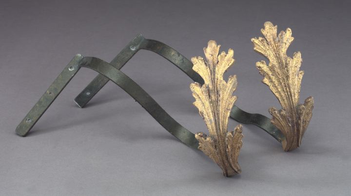 Appraisal: Six Pairs of Italian Wrought-Iron and Antique-Gilded Composition Drapery Tiebacks