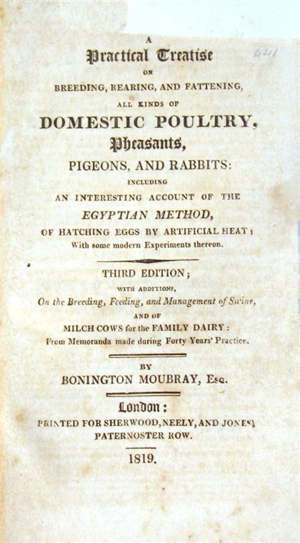 Appraisal: vols Agriculture - th th-Century British Imprints Moubray Bonington A