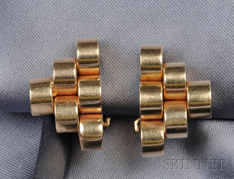 Appraisal: Retro kt Gold Earclips each designed as a cluster of