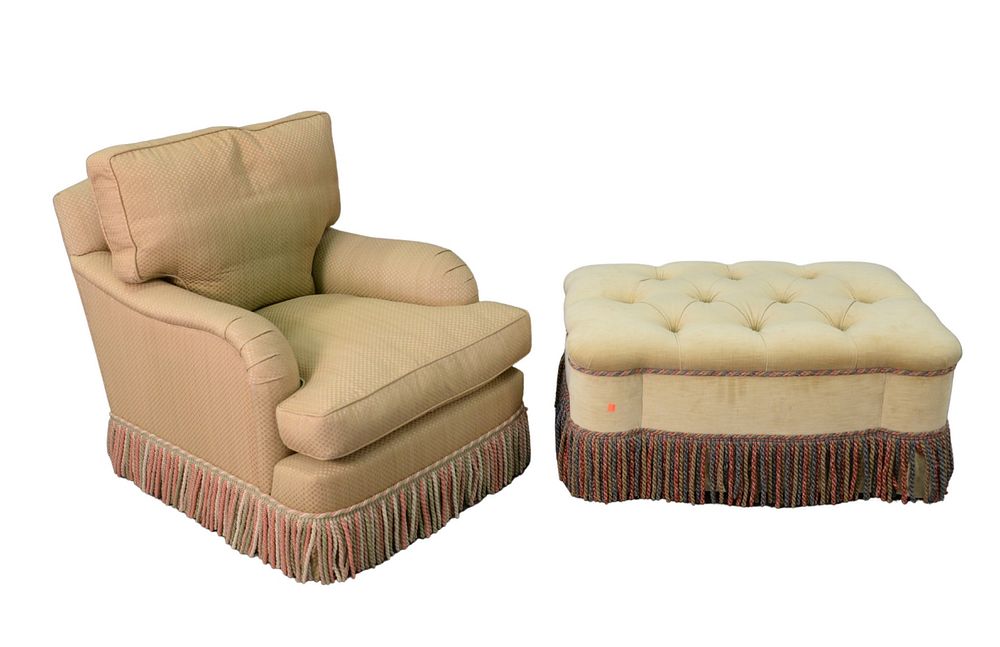 Appraisal: Two piece group to include Peter Dudgeon custom upholstered club