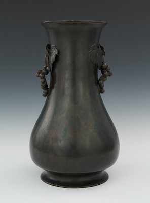 Appraisal: A Japanese Studio Bronze Vase ca 's Patinated brown bronze