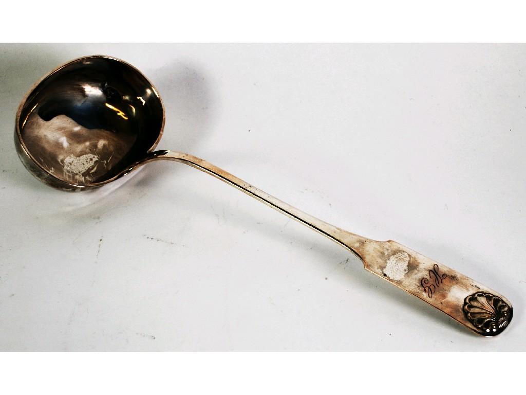 Appraisal: POSSIBLY AMERICAN 'ANDERFELD' SILVER COLOURED METAL FIDDLE AND SHELL PATTERN