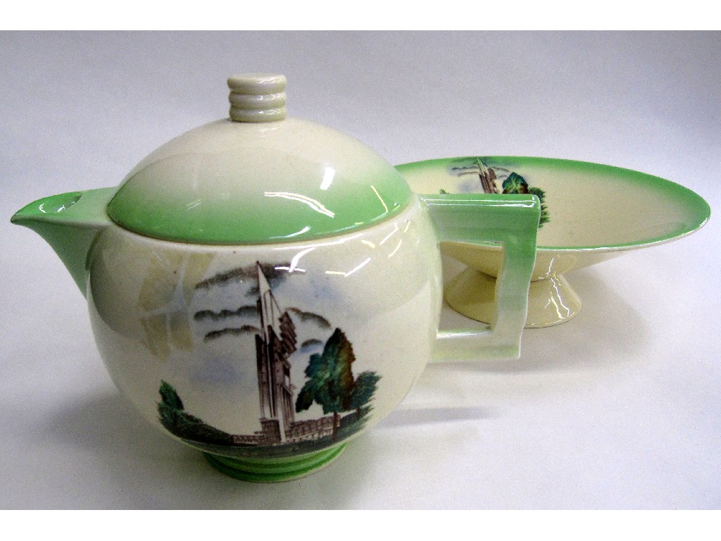 Appraisal: Carlton Ware Empire Exhibition teapot and footed bowl