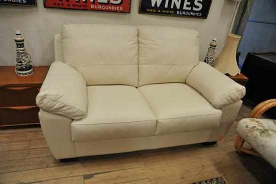 Appraisal: A WHITE CONTEMPORARY TWO SEATER SOFA