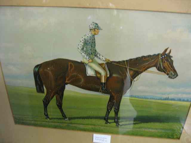 Appraisal: Henry Stull Chrome Lithograph ''Foxall'' jockey on horse image area