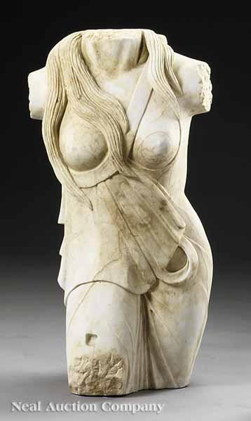 Appraisal: An Italian White Marble Torso of an Amazon after the