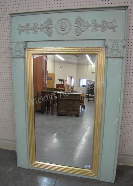 Appraisal: A vintage mid th century French period-style wall mirror painted