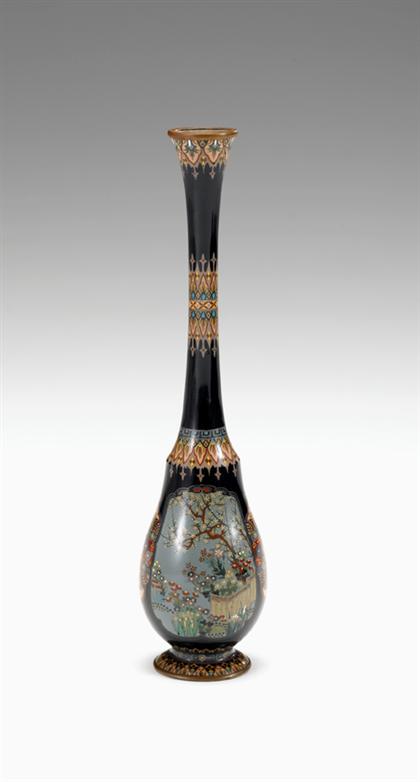 Appraisal: Fine Japanese cloisonne vase signed late th century The slender