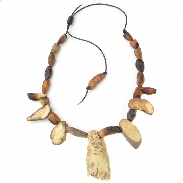 Appraisal: Fossil Ivory Necklace Consisting of fossil sperm whale teeth from