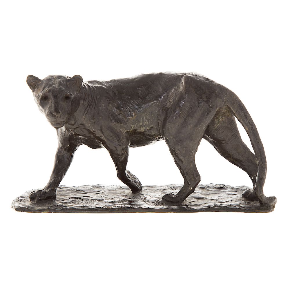 Appraisal: Roger Godchaux Panther Marchant bronze French - signed Roger Godchaux