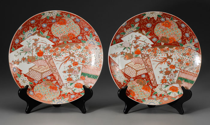 Appraisal: Pair Imari Porcelain Chargers Japanese late th early th century