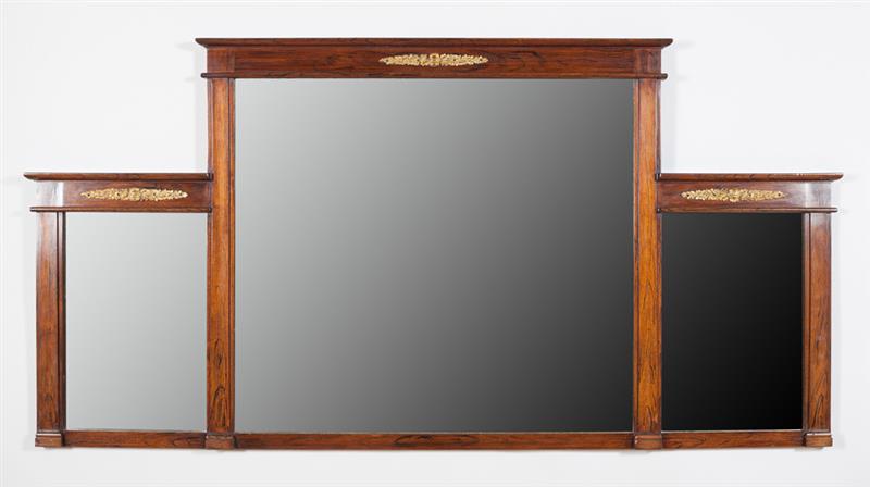 Appraisal: Regency Style Ormolu-Mounted Rosewood Mirror The large central mirror plate