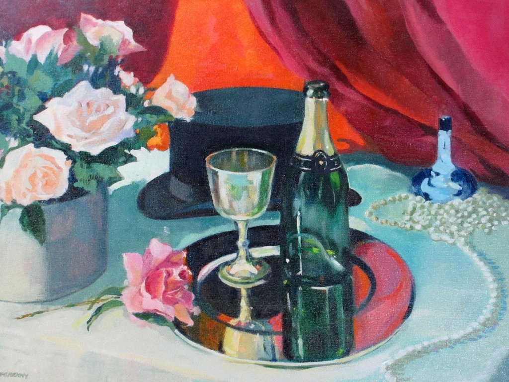 Appraisal: IAN MCILHENNY DA - APRES LA VASE Oil on canvas