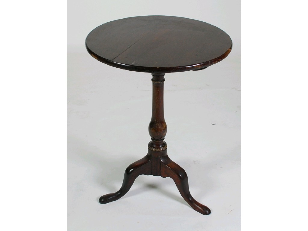 Appraisal: NINETEENTH CENTURY MAHOGANY TRIPOD OCCASIONAL TABLE the circular snap top