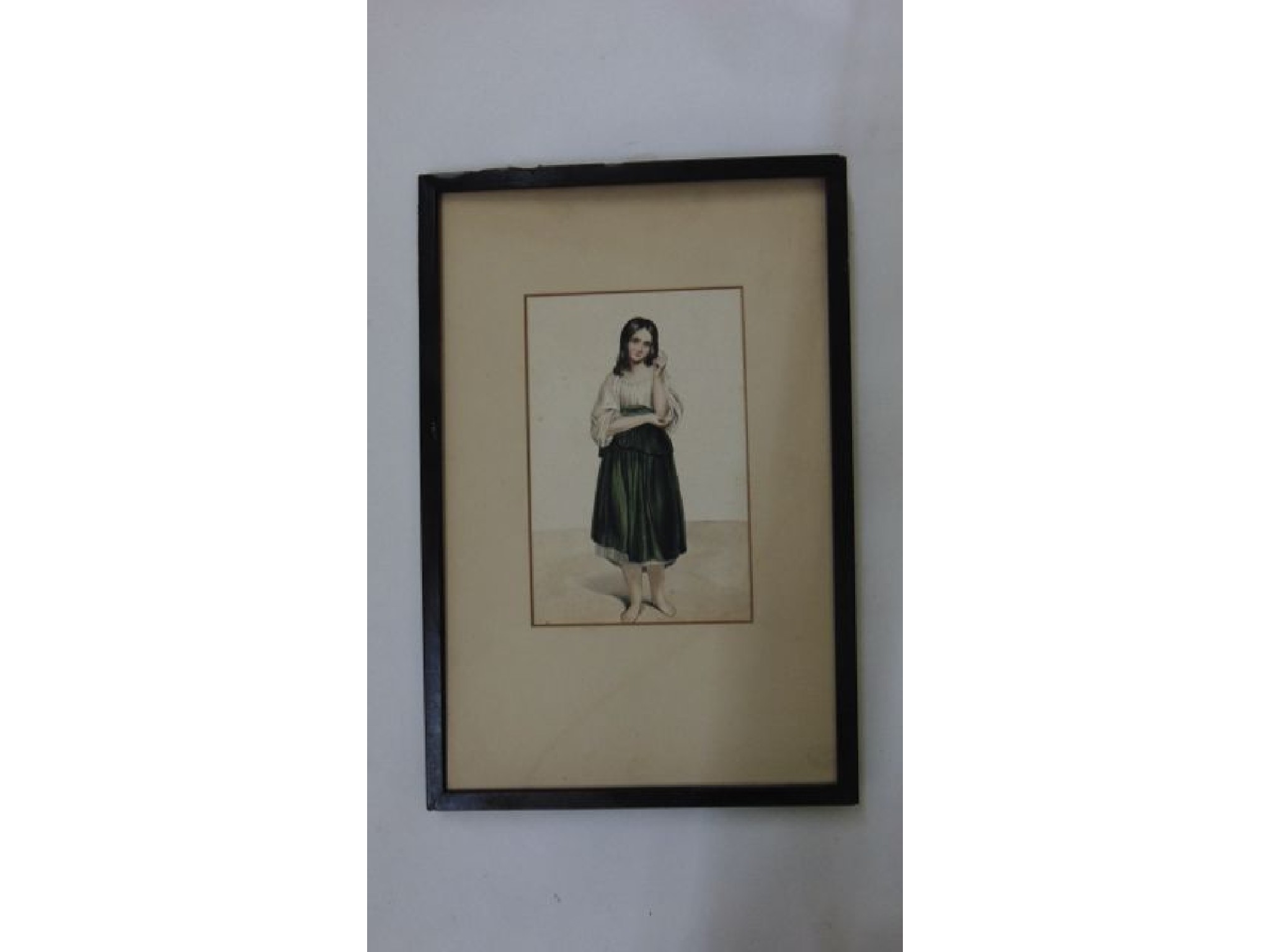 Appraisal: Mid th century continental watercolour showing a young girl in