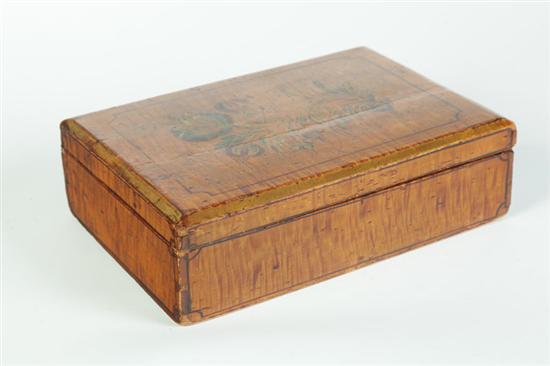 Appraisal: SCHOOLGIRL BOX American st half- th century curly maple with