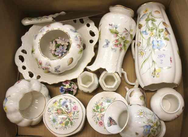 Appraisal: Three Trays comprising Aynsley Jugs Vases Lidded Pots Trays Clocks