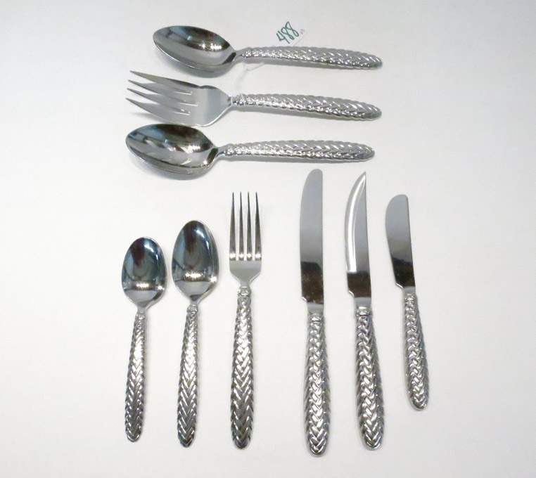 Appraisal: RALPH LAUREN EQUESTRIAN BRAID STAINLESS FLATWARE SET sixty-three pieces comprised