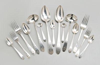 Appraisal: Set English and Irish silver flatware assembled set pieces with