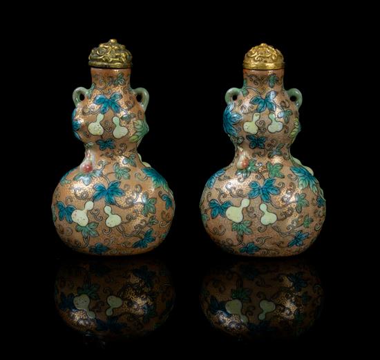 Appraisal: Sale Lot A Pair of Polychrome and Gilt Enameled Porcelain