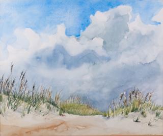 Appraisal: K Davenport Sand Dune Watercolor Watercolor depicting a sand dune